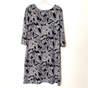George Paisley Print Knee Length Shift Dress Women’s Size 4-6